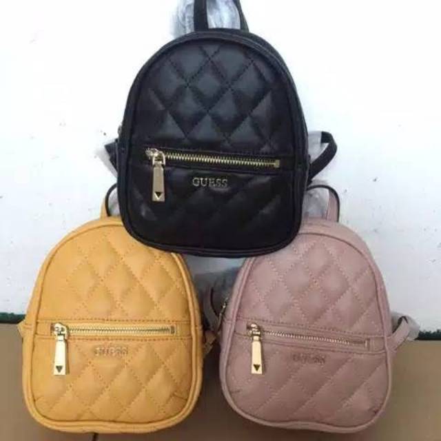 New guess urban chic backpack 2019 tas ransel mini hitam kuning  pink