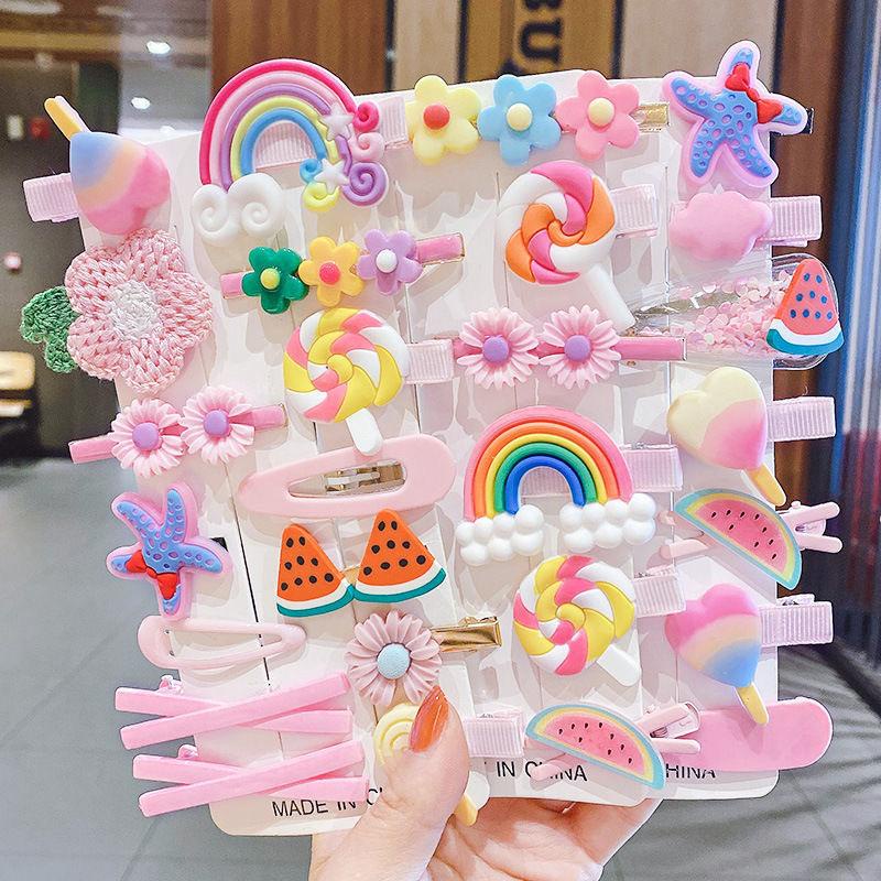 (motif random)Packingan plastik Jepit 14PCS / SET JEPIT RAMBUT ANAK KOREA / JEPITAN RAMBUT ANAK MOTIF LUCU / JEPITAN RAMBUT KOREA