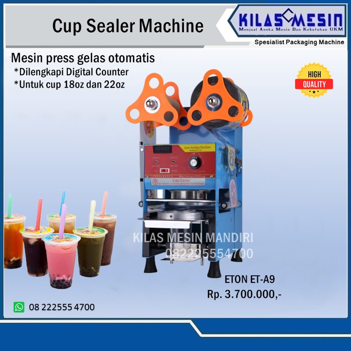 Eton ET-A9 Cup Sealer Mesin Press Gelas Otomatis