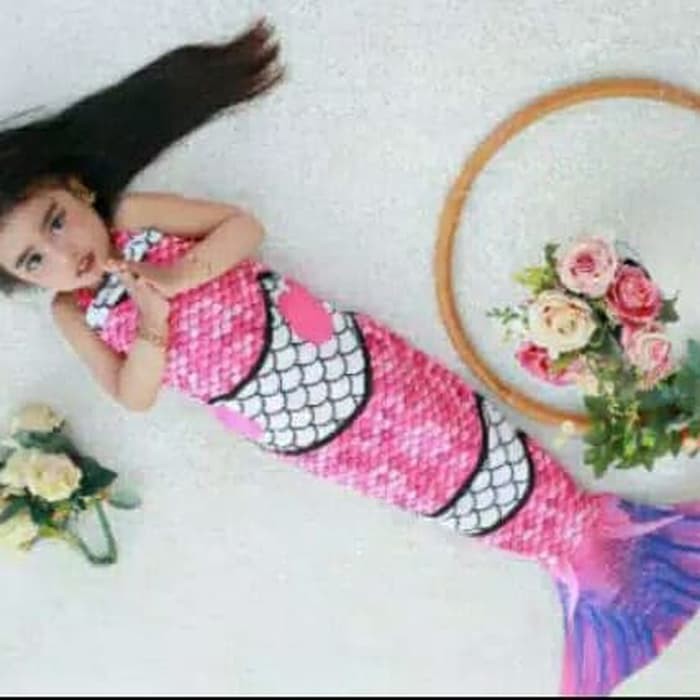 KOSTUM MERMAID PUTRI DUYUNG BAJU RENANG ANAK MURAH BAJU MERMAID MOTIF NEMO ARIEL