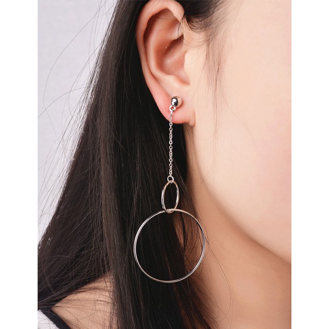 LRC Anting Tusuk Fashion Color Round Shape Decorated Simple