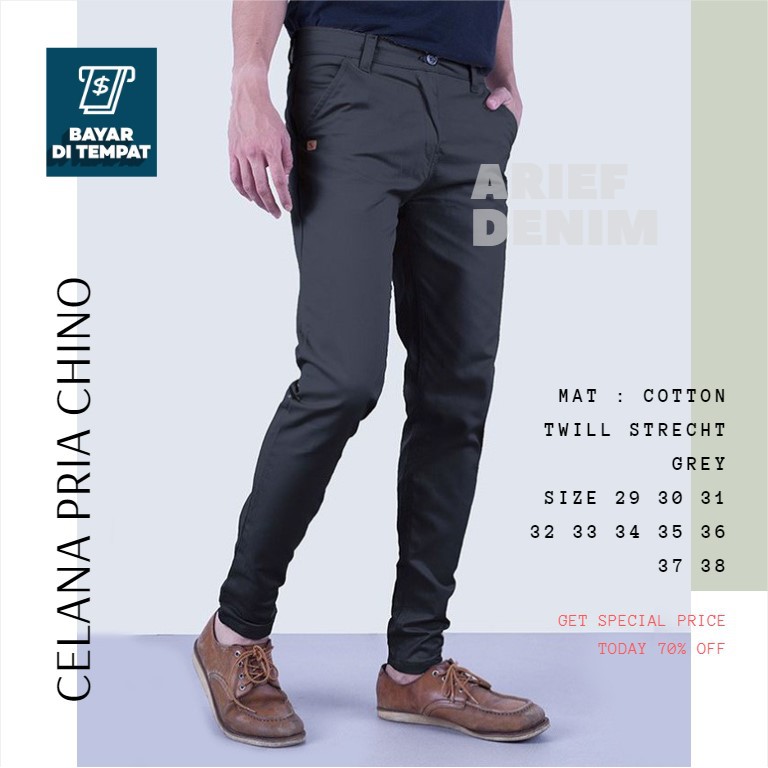 PAKET HEMAT! CELANA Pria SLIMFIT Panjang chino KERJA HARIAN HITAM MOCCA ABU GREY CREAM FREE DOMPET