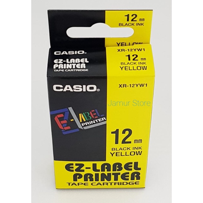 

EZ- Label Casio Tape Cartridge 12MM Black INK Yellow STOK TERBATAS Kode 116