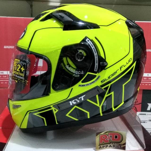 Helm kyt k2r k2rider motif super fluo