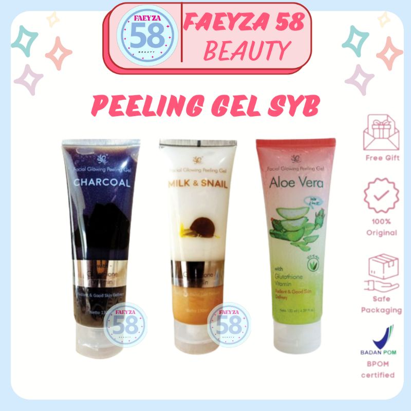 READY‼️ SYB FACIAL GLOWING PEELING GEL SYB PEELING GEL ALOEVERA MILK SNAIL CHARCOAL PEELING GEL. EXF