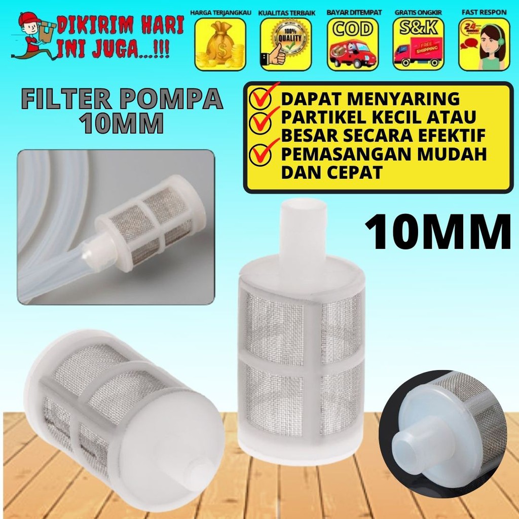 Water Filter Pompa DC 10MM Saringan Stainless Steel Net Filter Micro Irigasi Taman Cuci Mobil FEFARM