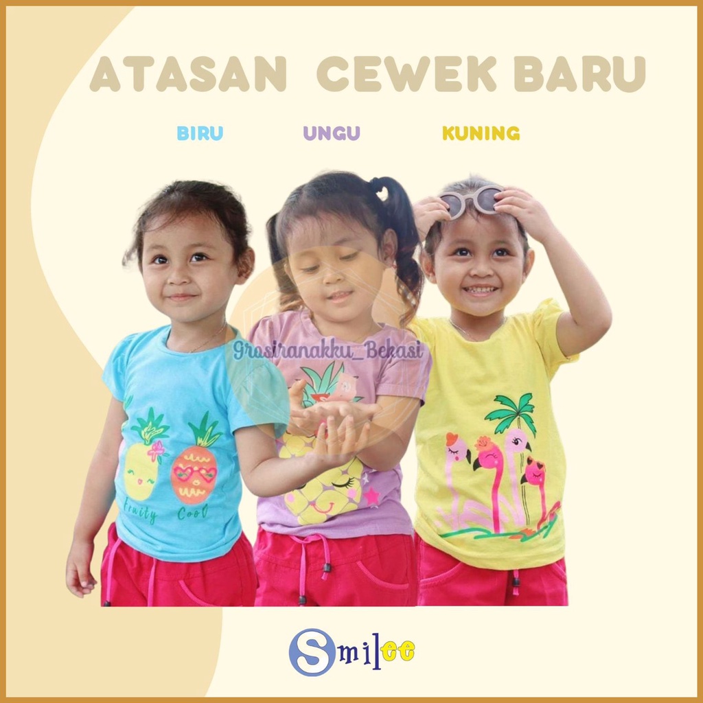 Atasan Anak Smilee Mix Motif &amp; Warna Size 1-5T