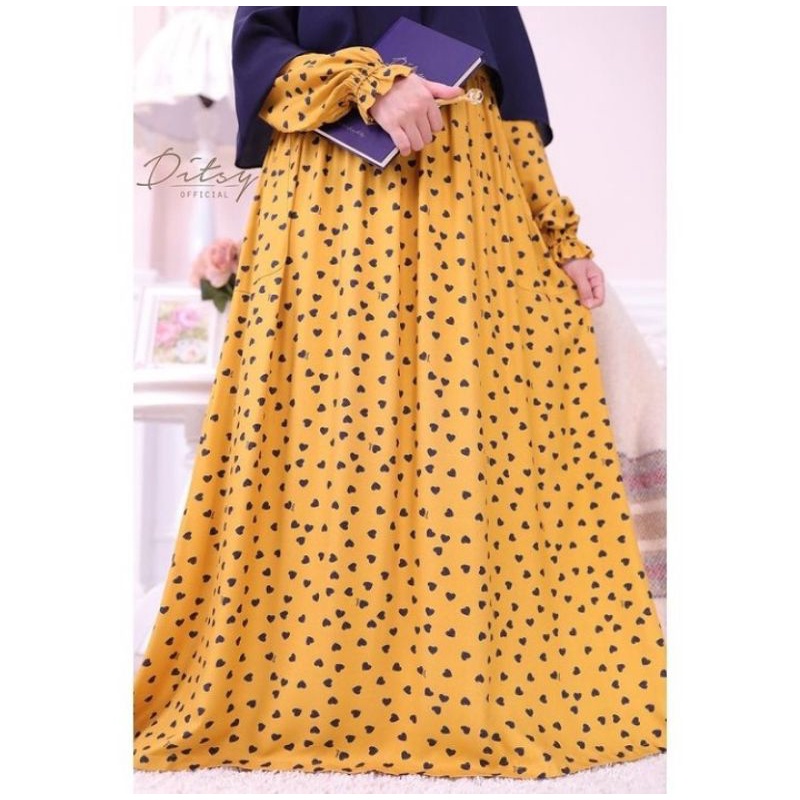 Termurah Ditsy Official Heart Mustard Nightgown Edisi November Series 4