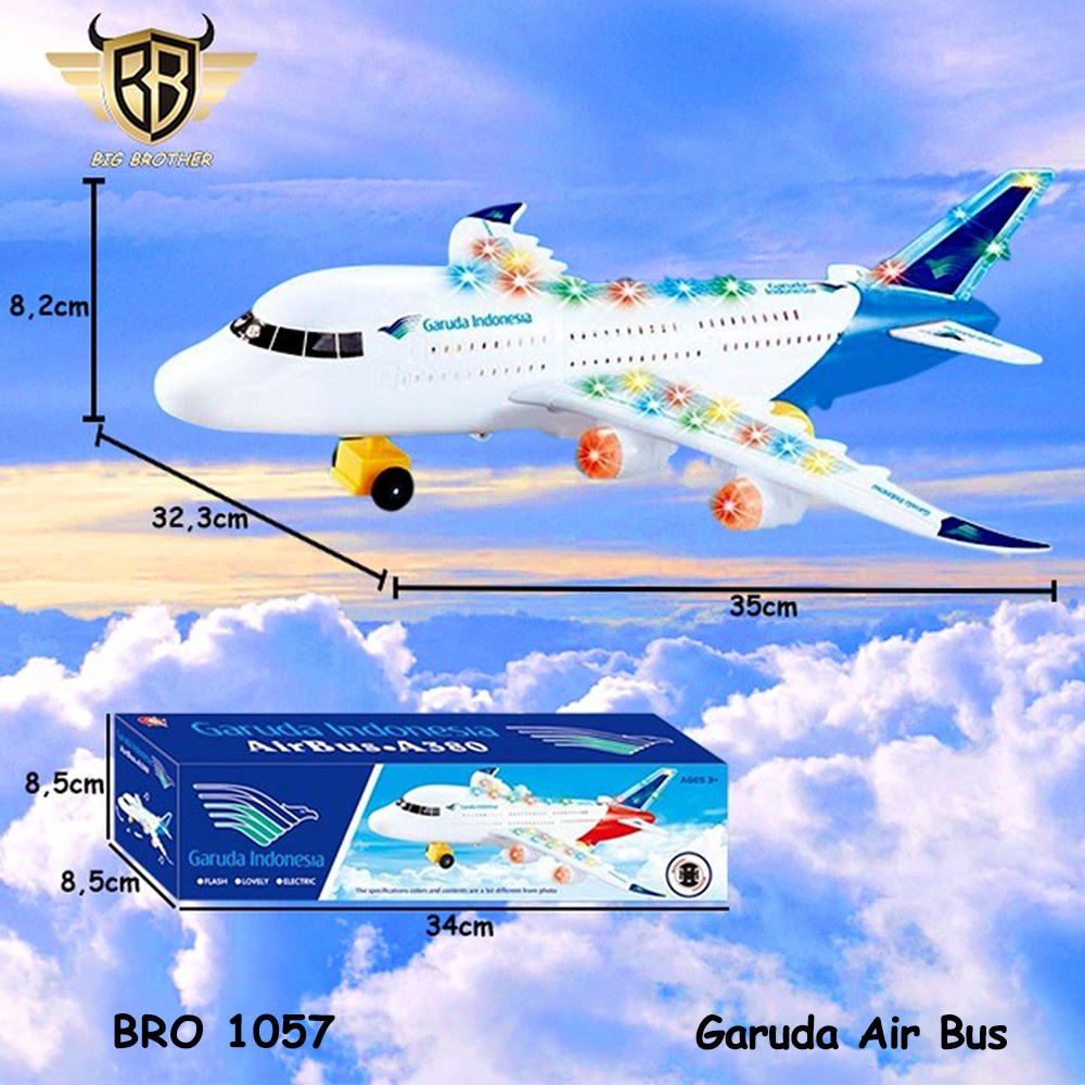 READY BRO1057 PESAWAT TERBANG LION GARUDA AIRPLANE MAINAN ANAK PESAWATAN BIGBROTHER AIRBUS