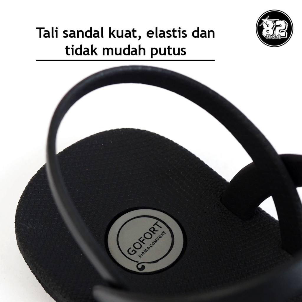 NEW Sandal Karet Teplek Wanita Terbaru Official GOFORT LELA Black