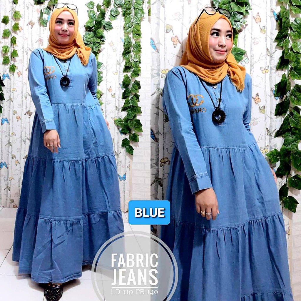 GAMIS LEVIS WANITA TERBARU 2020/GAMIS LEVIS WANITA MODERN 2020/GAMIS LEVIS/GAMIS