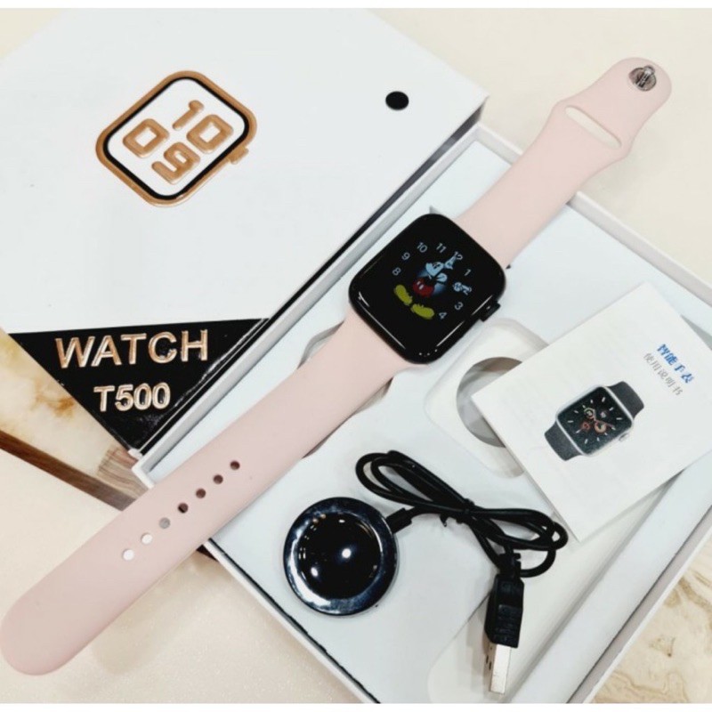 Smartwatch T500 Smartwatch T500 SWT500 COD-Pink hitam