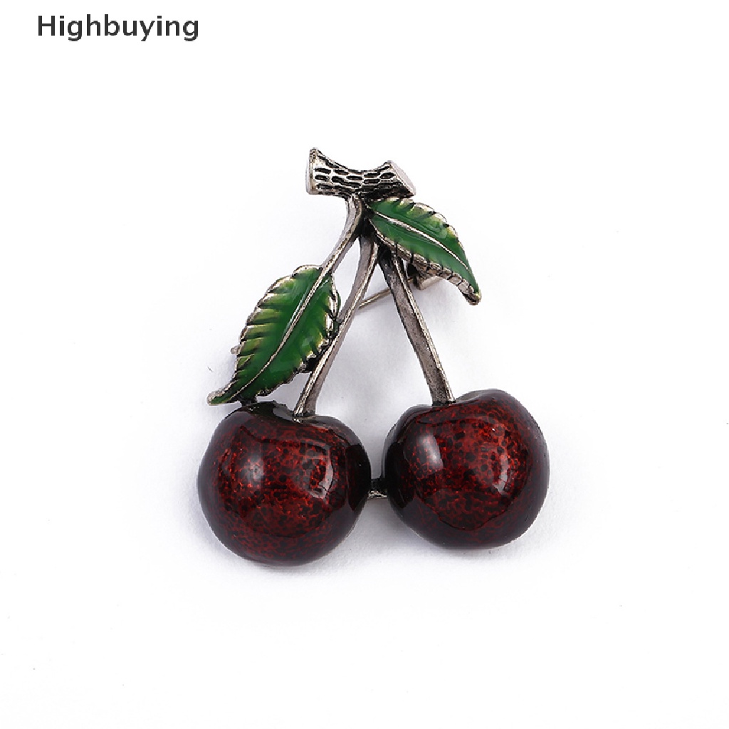 Hbid 1Pc Bros Pin Bentuk Buah Ceri Merah Untuk Aksesoris Wanita