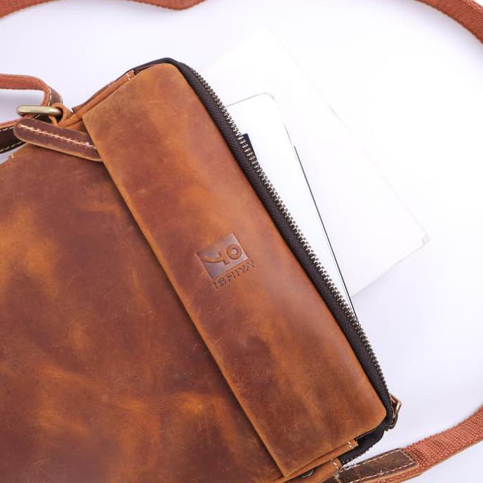 Tas selempang pria kulit asli -ISHIYA ONYX-