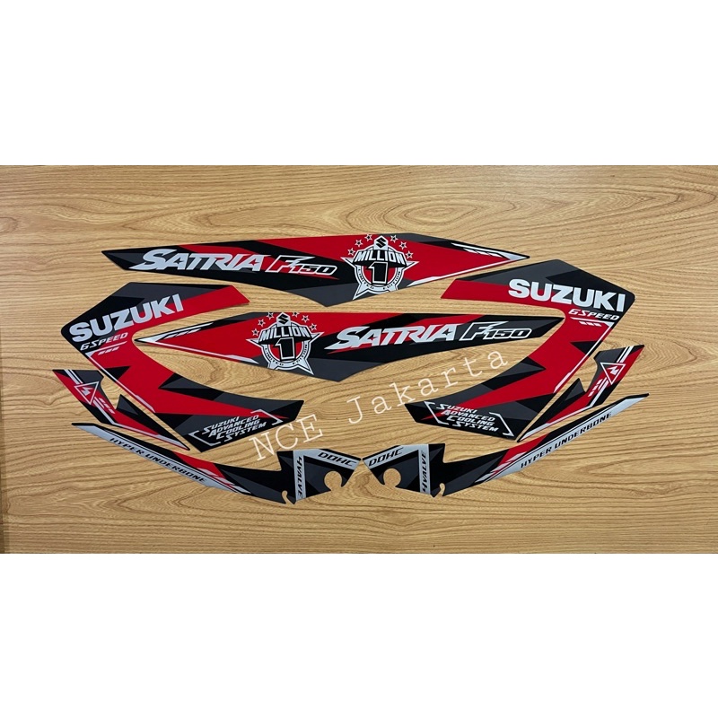 STIKER STRIPING SATRIA F 2014 LIMTED EDITION MERAH