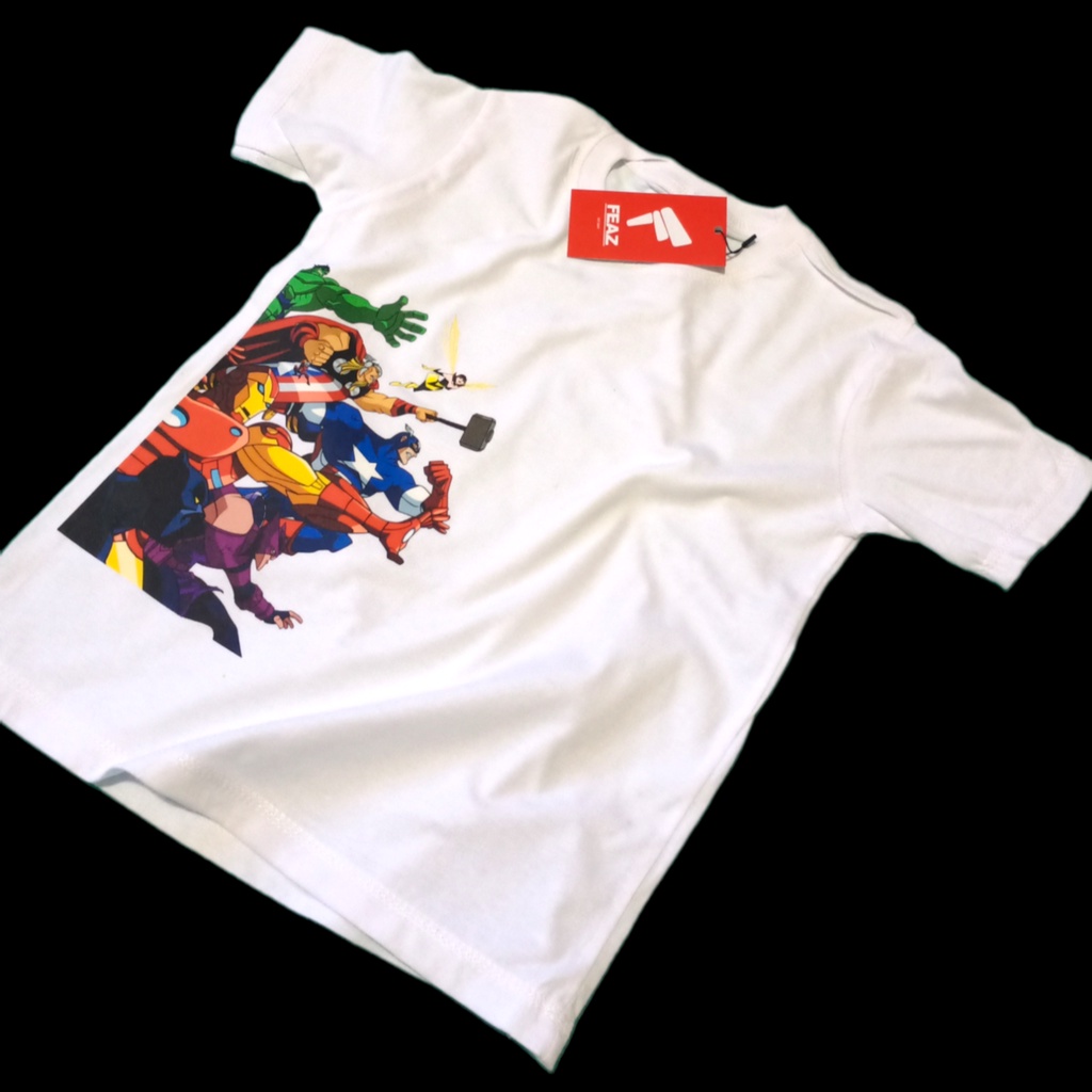 KAOS ANAK DAN DEWASA MARVEL PUTIH