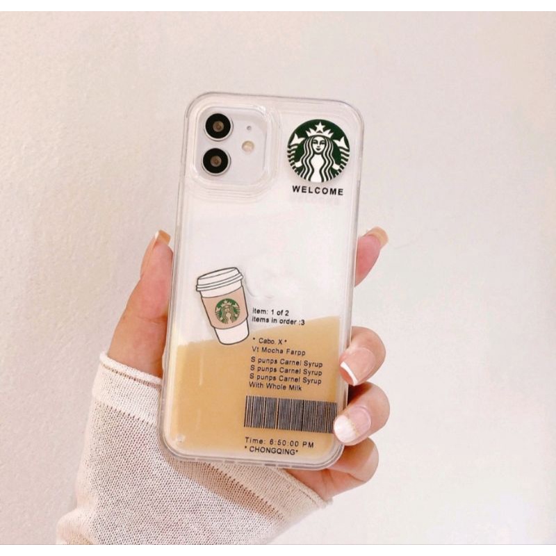 Liquid Casing Starbucks Coffee Motif Soft Case untuk Iphone 11 12 13 juga 12 dan 13 Pro