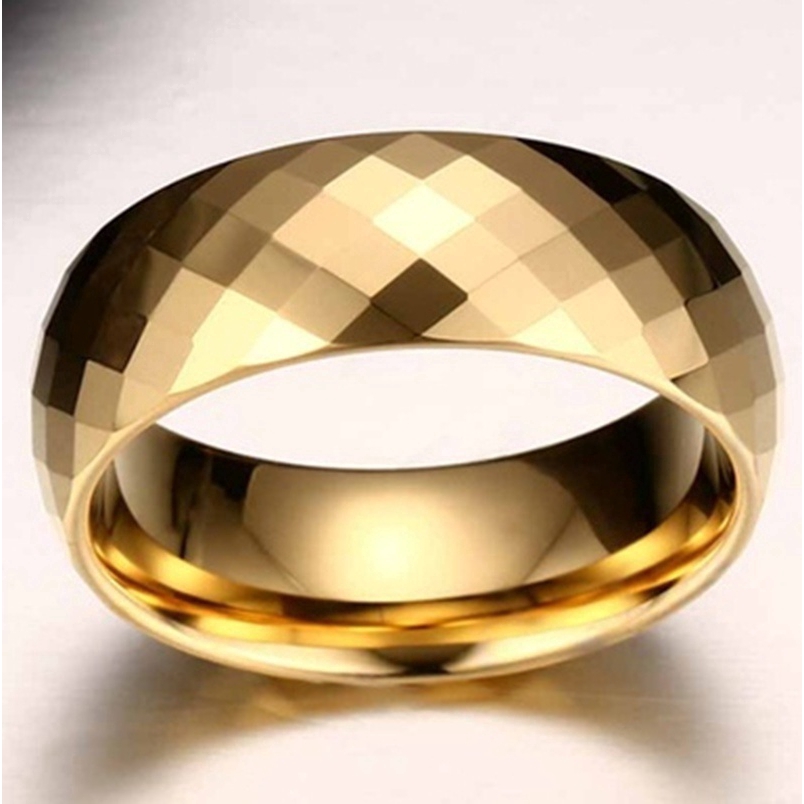 European and American hot style gold multi-faceted ring