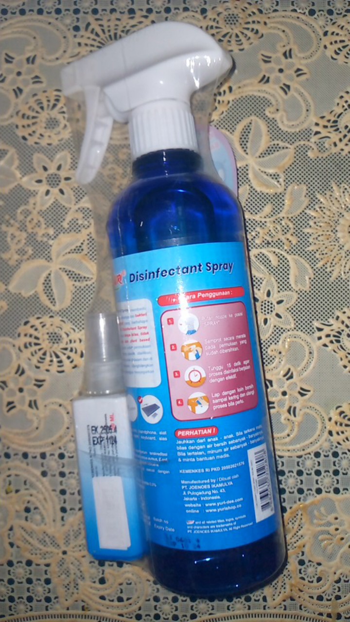 Disinfectant Desinfektan Desinfectant Yuri Spray Semprot 500ml (gojeg/grab/instnt Kurir Only)