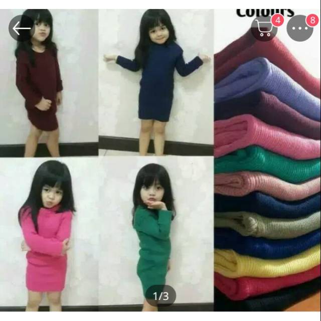 Baju adila dress baju rajut anak anak 2-5 tahun