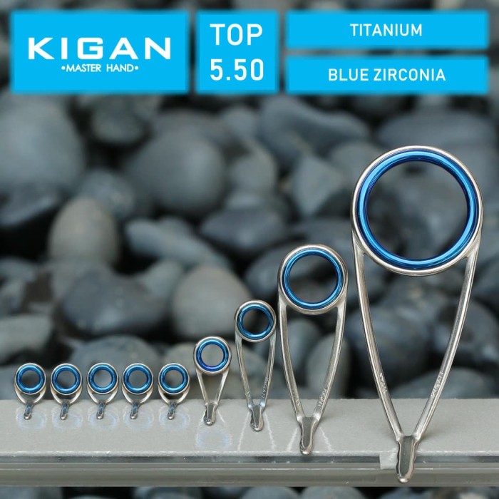 KIGAN ZH Ring Guide Joran Set Spinning ZT01 Titanium Blue Zirconia 5.5