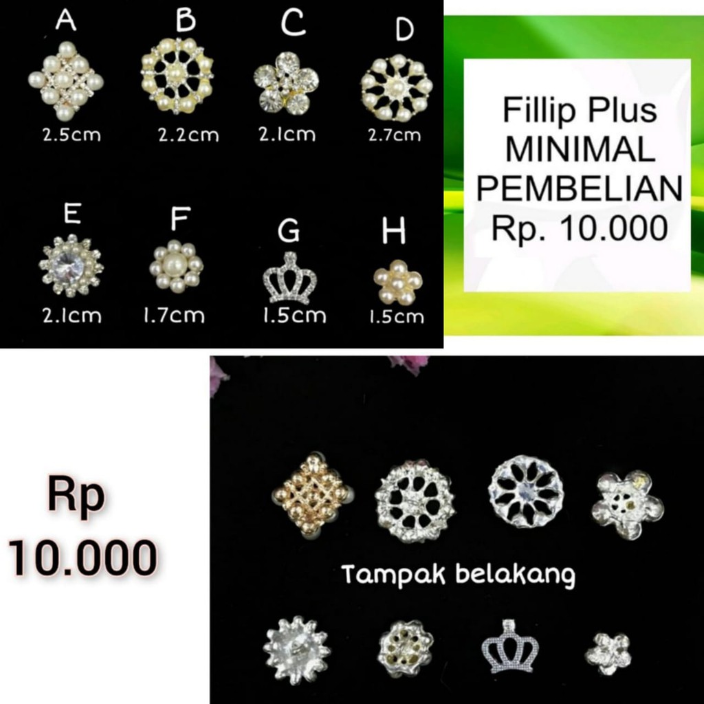 1 BUAH - CHARM MATA MATA | MATA MUTIARA | BAHAN BROSS | APLIKASI JEPIT