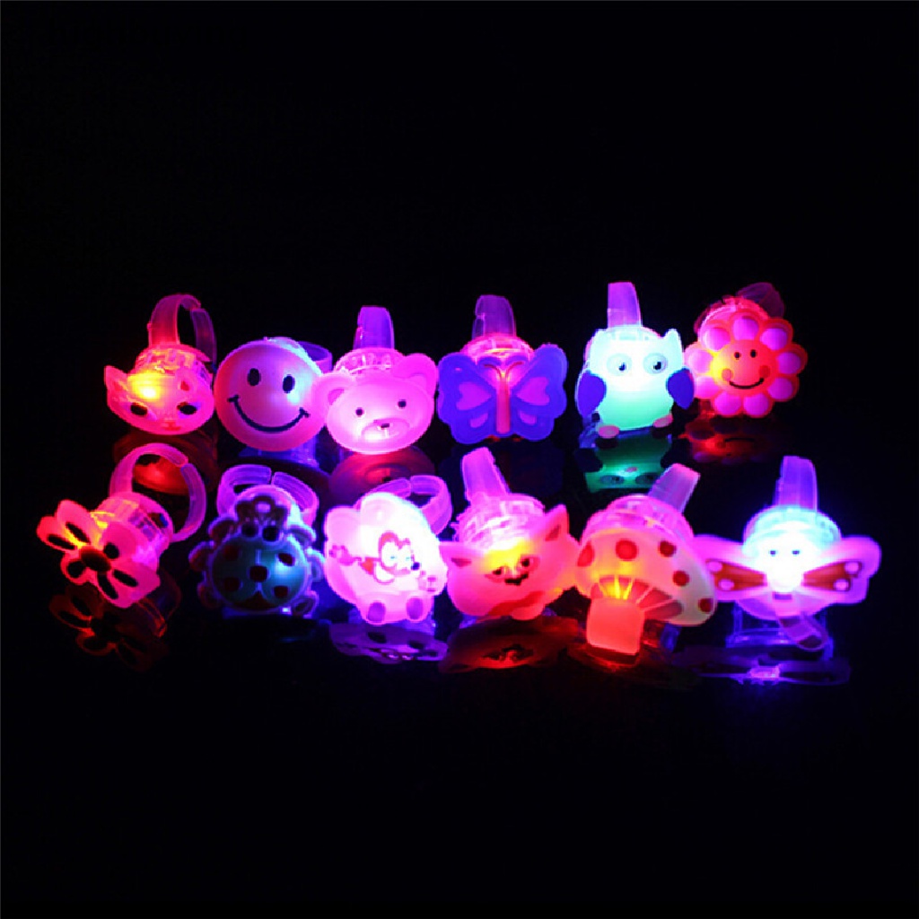 Hbid 5Pcs Cincin Jelly Motif Kartun Dengan Lampu LED Untuk Anak Perempuan