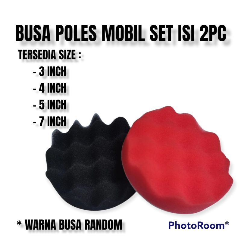 BUSA POLES MOBIL SET ISI 2PC FOAM WOOL PAD BUFF SPONGE  UKURAN 3 4 5 7 INCH HARGA TERTERA UNTUK 1PCS
