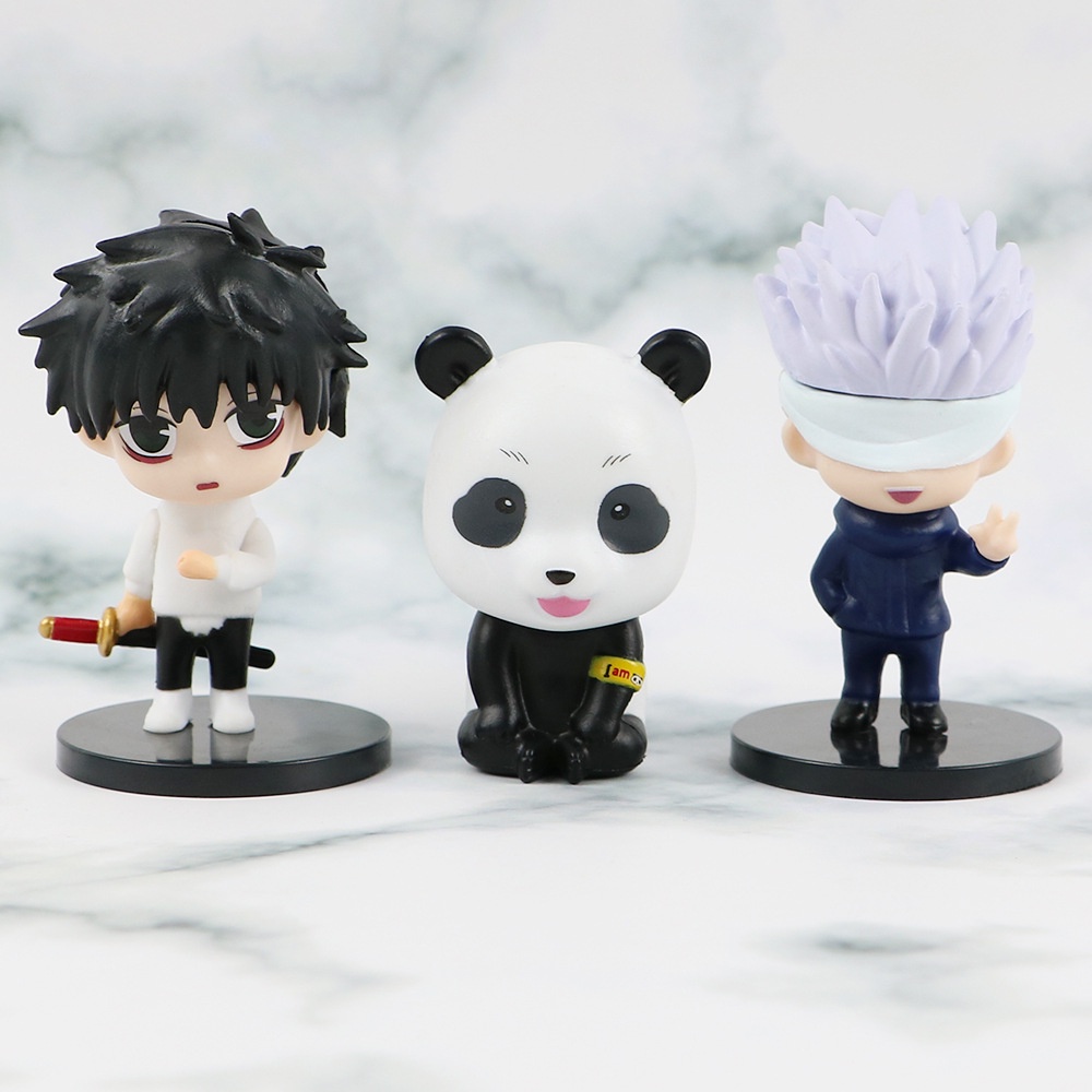 6pcs / set Action Figure Anime Jujutsu Kaisen Itadori Yuji Fushiguro Megumi Q ver Ornamen Action Figure Model Anak Untuk Desktop