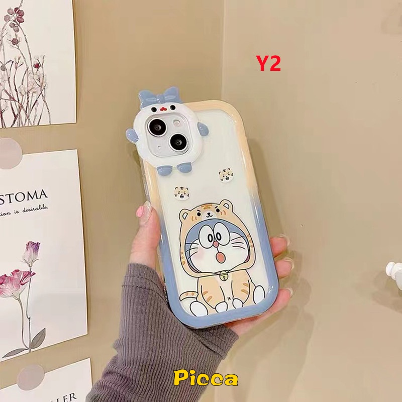 Case TPU Motif Kartun Doraemon 3D Untuk IPhone 7 8 14 Plus 13 11 12 14 Pro MAX XR X 6 6S Plus XS MAX SE