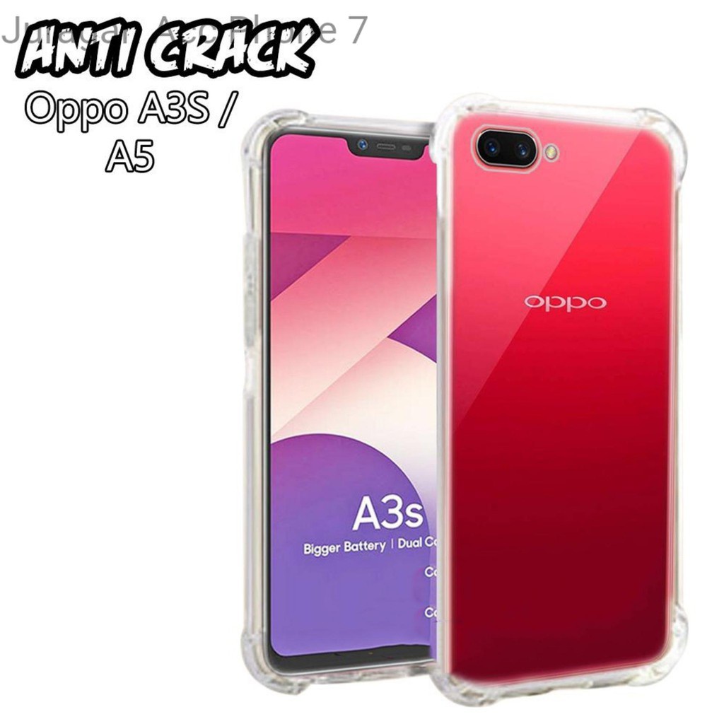 Case Anticrack Oppo A3s Casing Silikon Anti Crack Soft Case Bening Antishock Oppo A3s Original