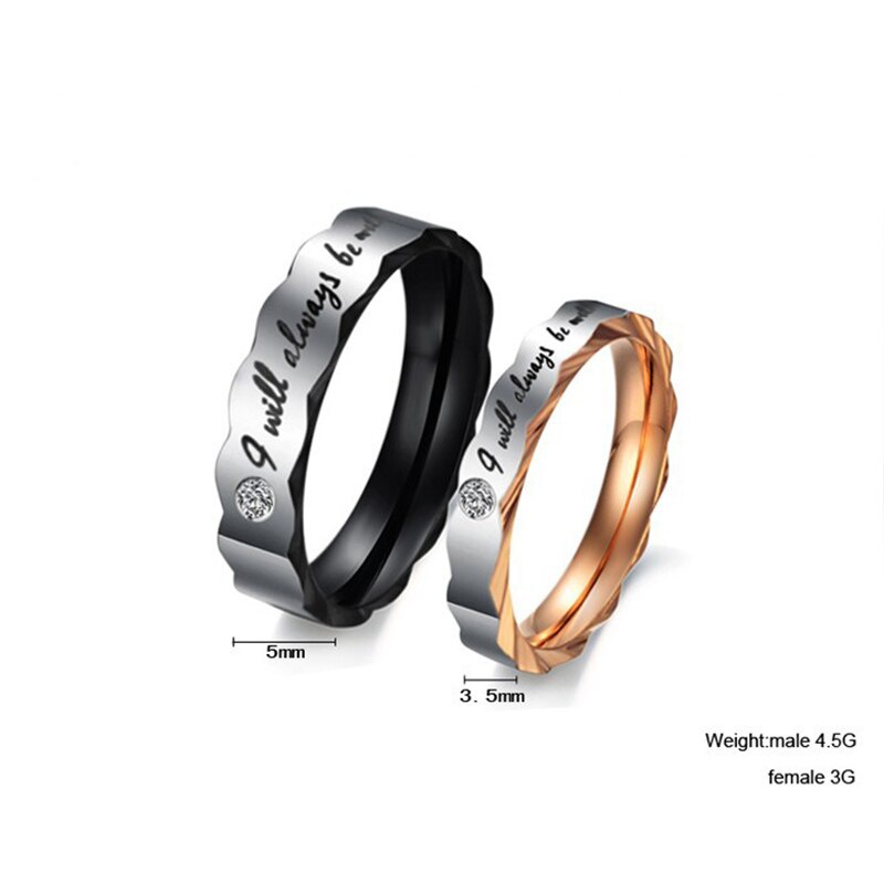 Cincin Pasangan Bahan Stainless Steel Desain I Always With You Gaya Klasik Untuk Pernikahan