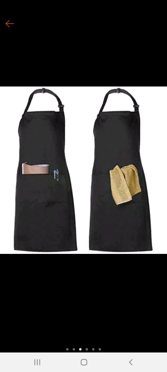 Apron Warna Hitam Polos Katun Drill