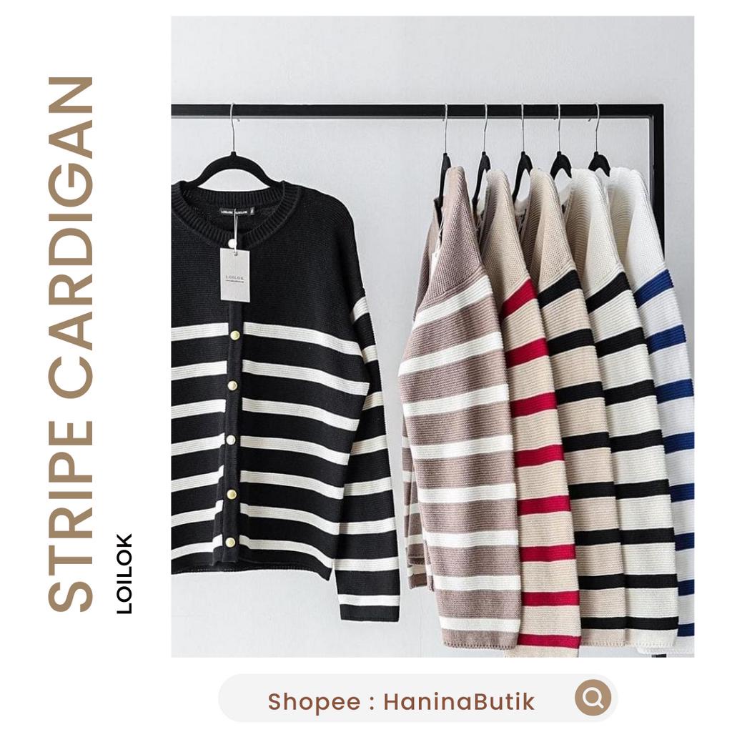 STRIPE CARDIGAN by LOILOK | CARDIGAN GARIS PREMIUM LOILOK STRIPE CARDI CARDY