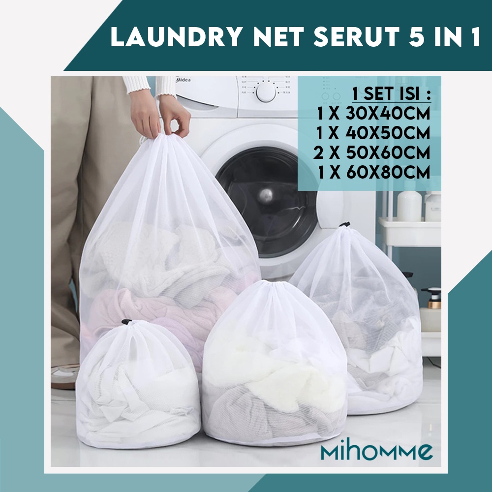 Laundry Net Serut Washing Bag Kantong Jaring Pakaian Bra Mesin Cuci