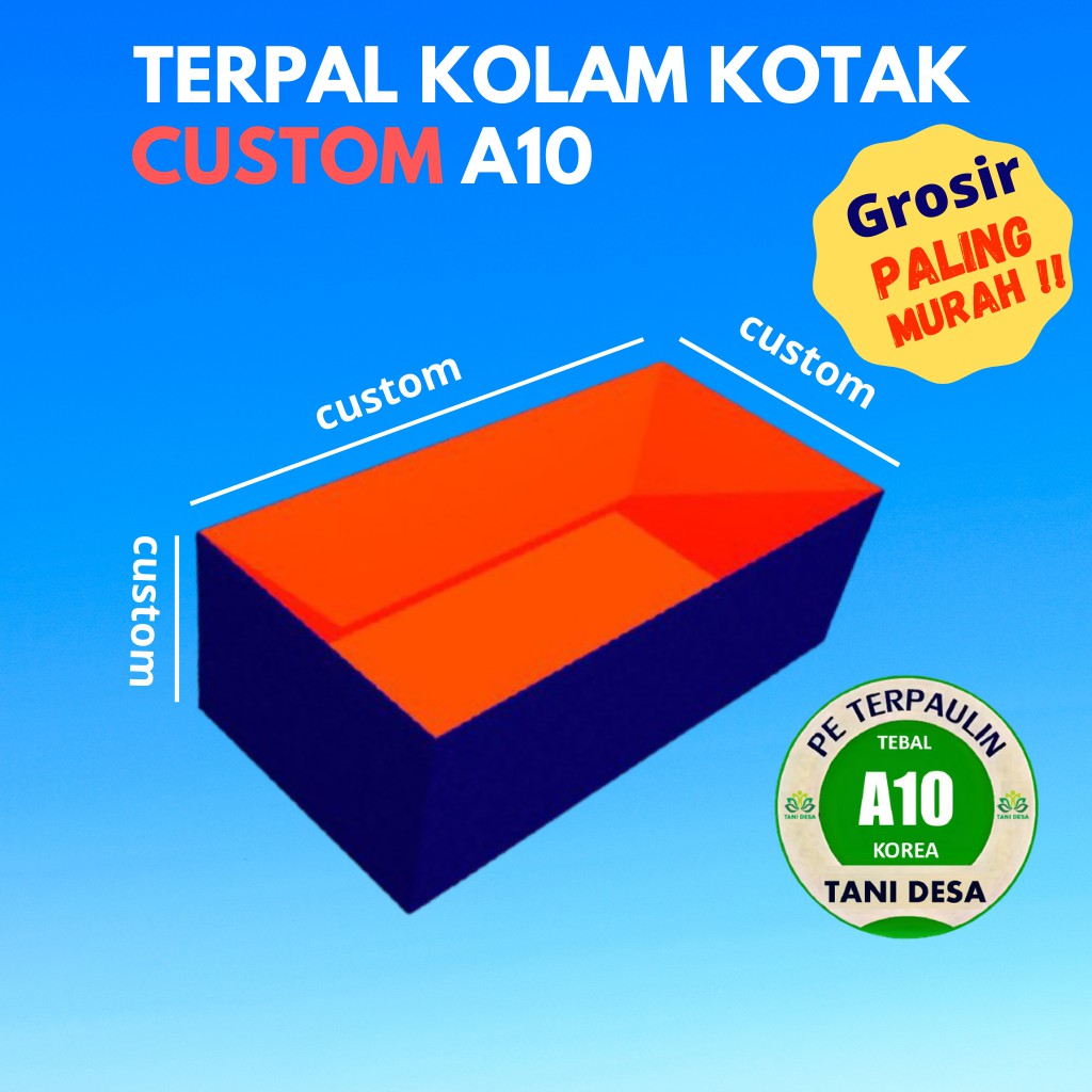 Kolam Terpal Custom Kotak Bioflok A10 Terpaulin Korea