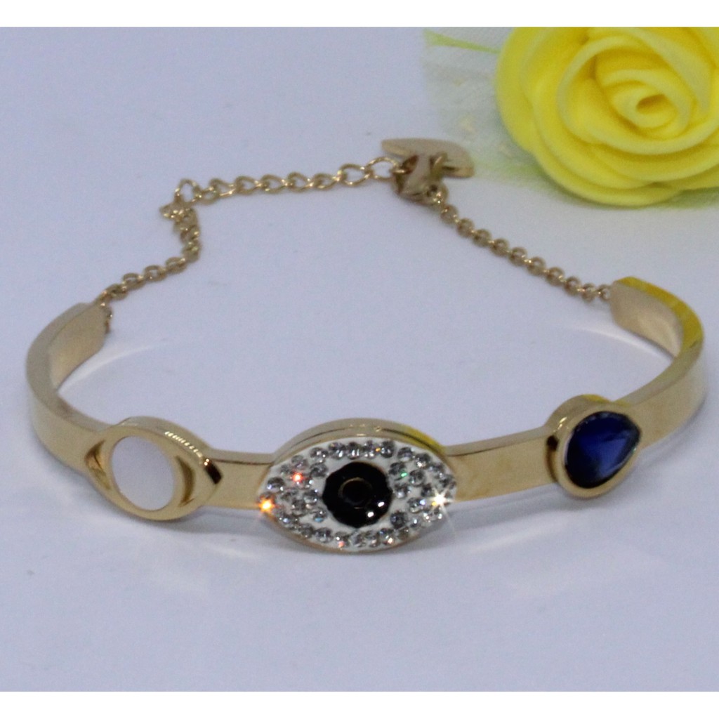 Perhiasan Gelang Bangle Titanium Steel Wanita Cantik Impor Modis Tahan Lama Berkualitas Bukan Xuping