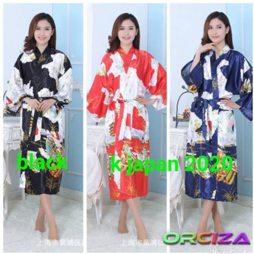 BAJU TIDUR KIMONO JAPAN 2020/KIMONO PANJANG/KIMONO SATEN/KIMONO SESERAHAN