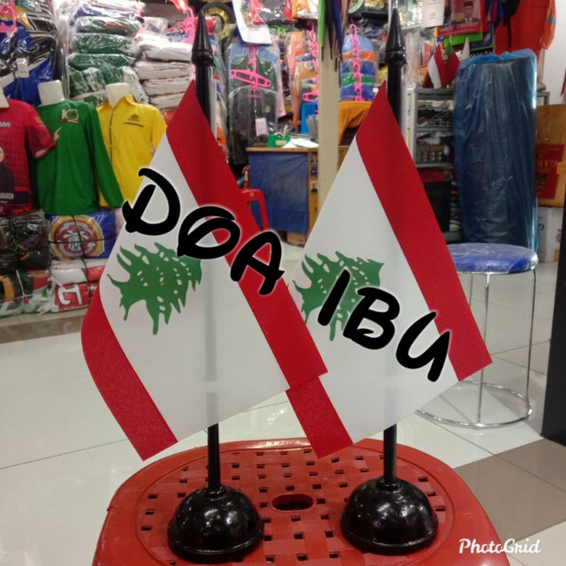 

best seller tiang kayu meja+bendera LEBANON ready stock