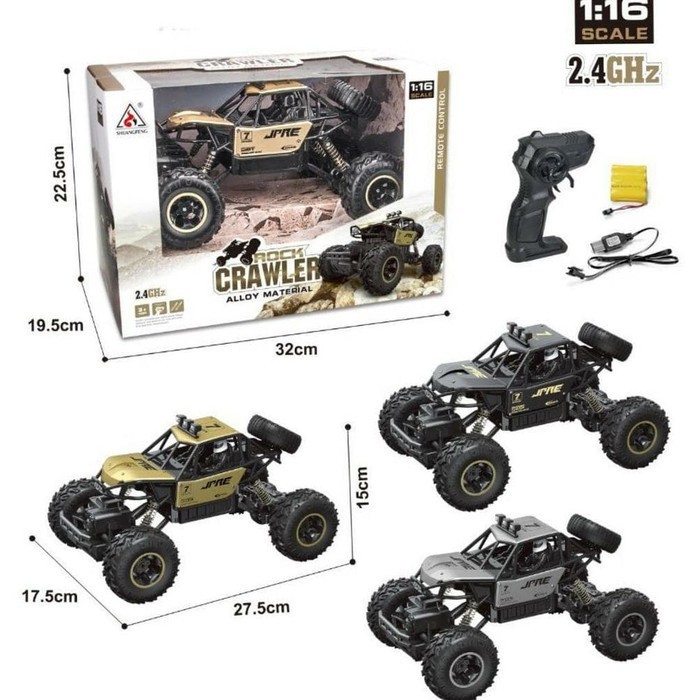 [COD] MAINAN ANAK MOBIL REMOTE CONTROL RC ROCK CRAWLER OFFROAD TRUCK 4 WD SKALA 1:16 KOTAK KADO NEW