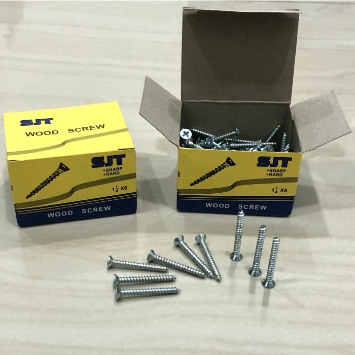 Per Kotak Kayu Skrup 6 x 1 1/4 Sekrup Baut Cacing Wood Screw 6x1.25 In