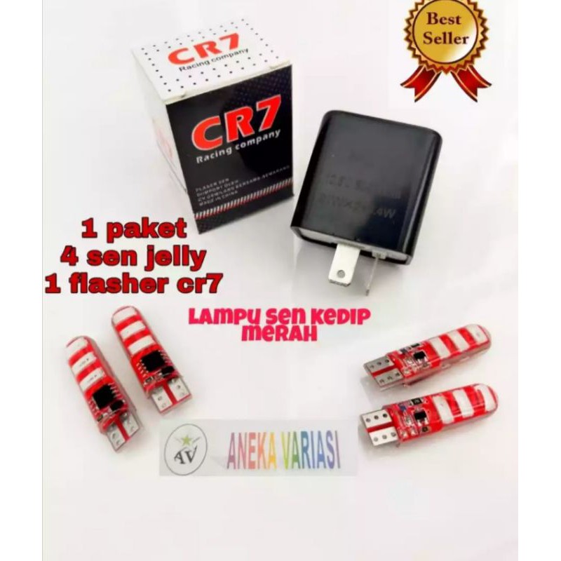 promo paket sen jelly 4 pcs merah untuk depan belakang+flasher cr7