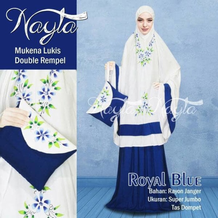 Murah Mukena Lukis Doubel Rempel Nayla Katun Rayon Bali Super Jumbo Premium