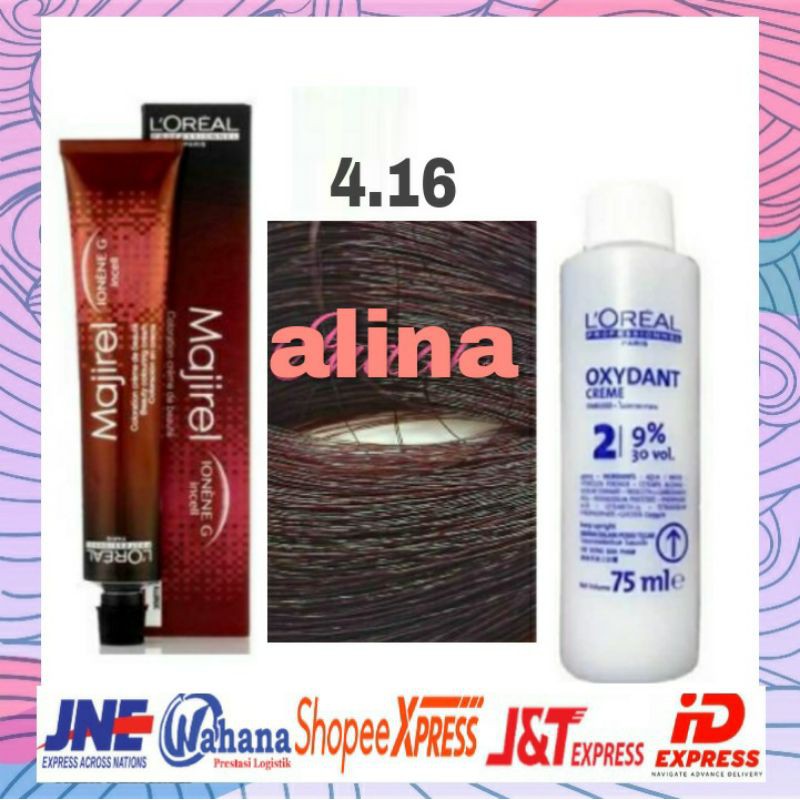Cat Rambut LOREAL MAJIREL  4.16 RED ASH BROWN + OXYDANT 75ml