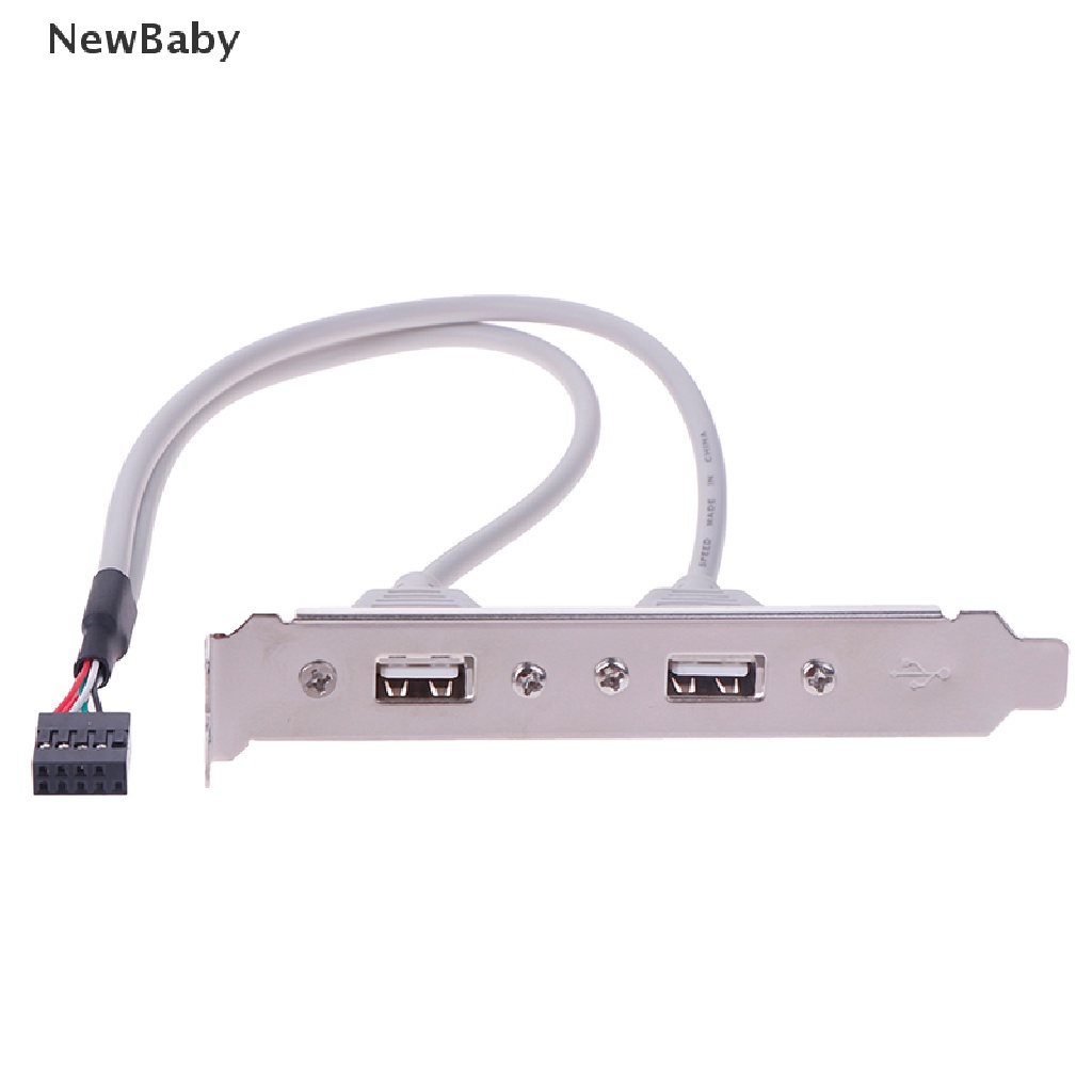 NewBaby 1Pc 2 Port USB2.0 Rear Panel Expansion Bracket to Motherboard USB Header Adapter ID