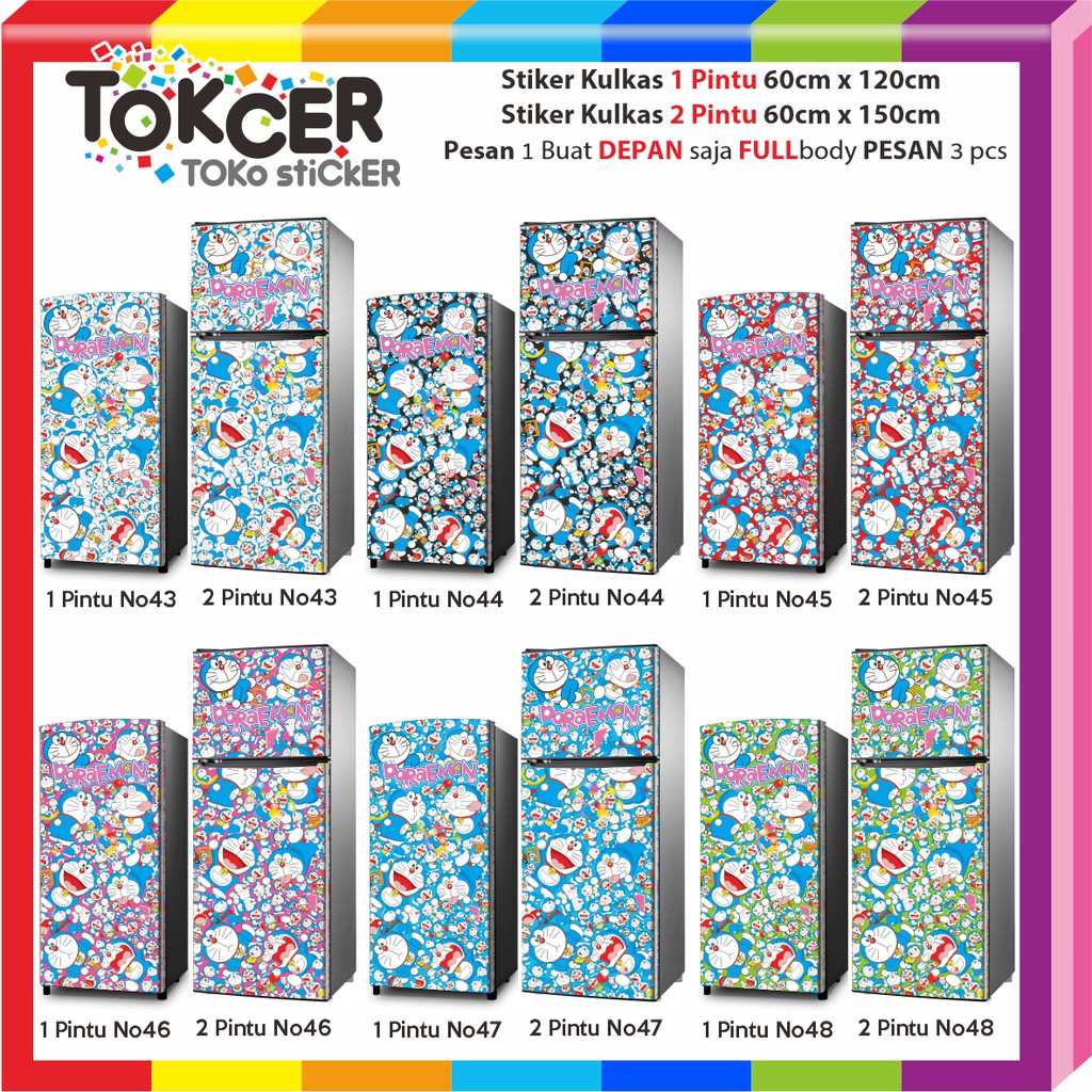 Stiker Kulkas DORAEMON 1 Pintu dan 2 Pintu