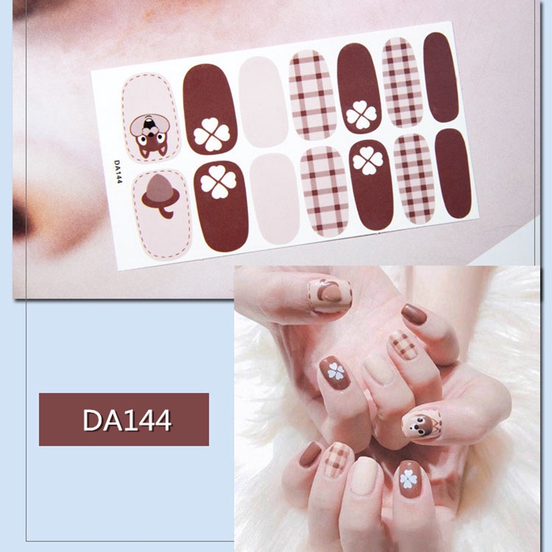 Da141-160Pcs / Lembar Stiker Kuku Palsu 3d Bronzing Untuk Nail Art Diy