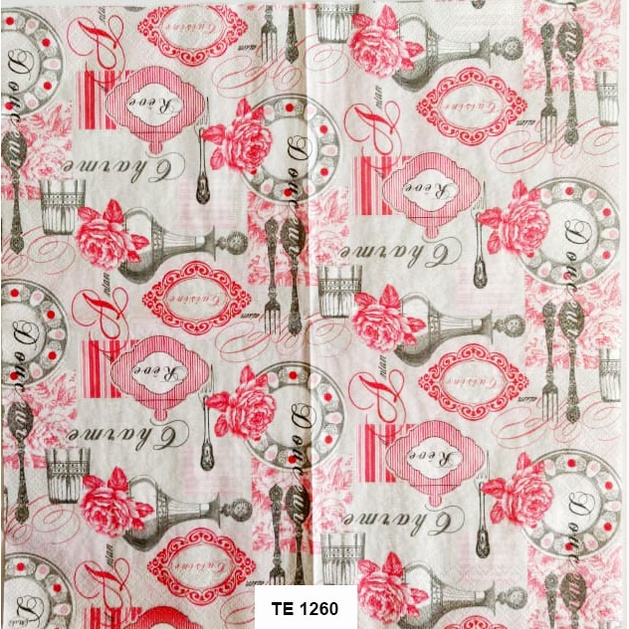 Tisu  Napkin Kerajinan  Decoupage Eropa  33X33 CM TE 1260 TTS