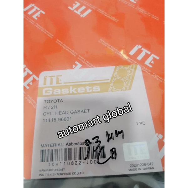 packing cylinder head deksel toyota 2h new 11115-96601 lubang 94mm