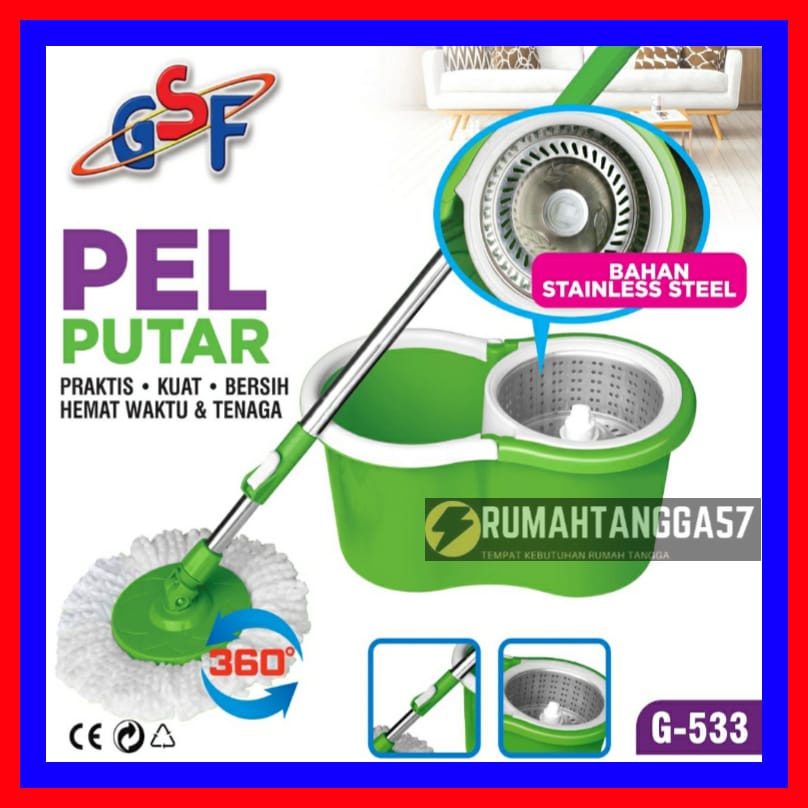 MAGIC MOP GSF MURAH /SUPER MOP SPIN MOP / MAGIC MOP GSF STAINLESS STEEL DAN PLASTIK/ ALAT PEL PUTAR 